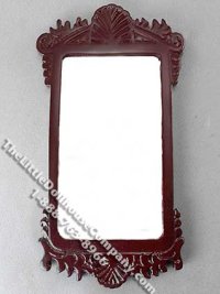 (image for) Miniature Mahogany Finish Shell Pattern Mirror for Dollhouses