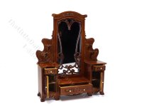 (image for) Miniature Walnut Art Nouveau Dressing Table w/Mirror