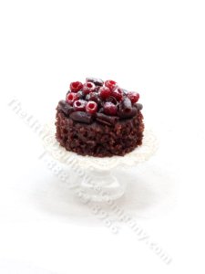 (image for) Miniature Chocolate Cherry Cake for Dollhouses