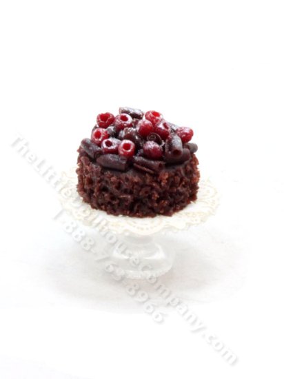 (image for) Miniature Chocolate Cherry Cake for Dollhouses