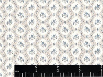 (image for) Ogee Lace Pattern Miniature Wallpaper for Dollhouses - Blue