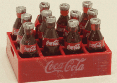 (image for) Miniature Flat of 12 Vintage Coke Bottles