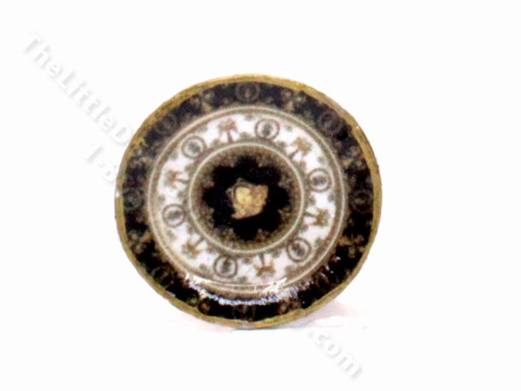 (image for) Miniature Black and White Versace Plate for Dollhouses