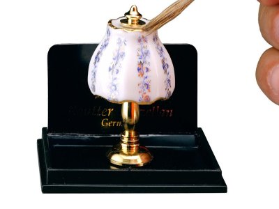(image for) Miniature Non-Functional Table Lamp - Blue Onion Gold Design