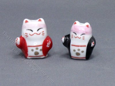 (image for) Miniature Ceramic Fortune Cat for Dollhouses (1pc)