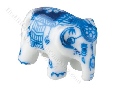 (image for) Miniature White Porcelain Elephant Statuette for Dollhouses