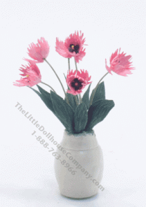 (image for) Miniature Pink Fringed Tulips in Vase