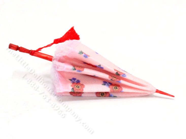 (image for) Miniature Parasol for Dollhouses - Pink Floral