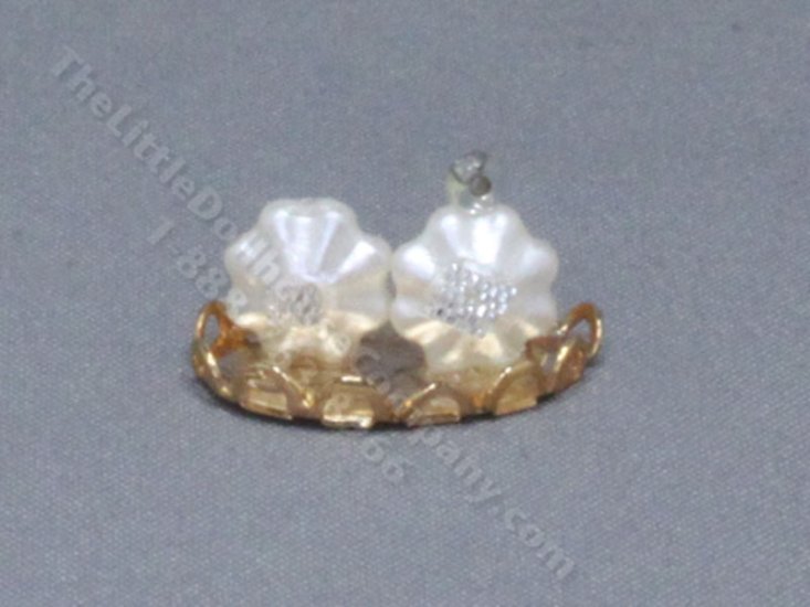 (image for) Miniature Gold Tray with Perfume for Dollhouses