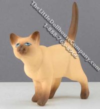 (image for) Dollhouse Scale Model Siamese Cat Walking