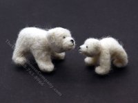 (image for) Miniature Mohair Polar Bear Mother and Cub by Erna Meyer