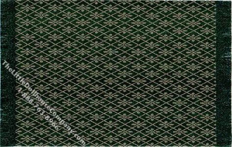 (image for) Dollhouse Scale Model Rectangular Green & Gold Rug