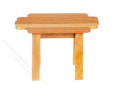 (image for) Miniature Oak Adirondack Table for Dollhouses
