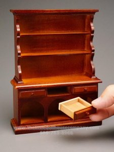 (image for) Miniature Empty Wooden Kitchen Cabinet for Dollhouses