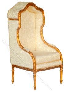 (image for) Miniature Upholstered Gold Porter Chair for Dollhouses