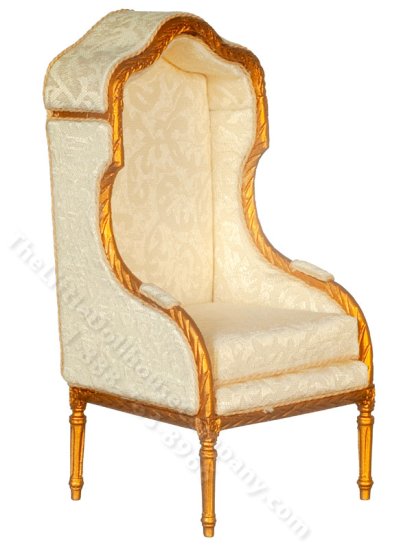 (image for) Miniature Upholstered Gold Porter Chair for Dollhouses