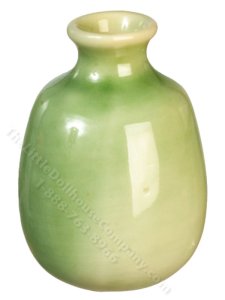 (image for) Miniature Bulbous Green Vase for Dollhouses
