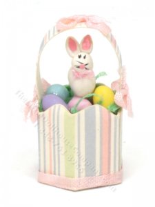 (image for) Miniature Easter Basket with White Rabbit
