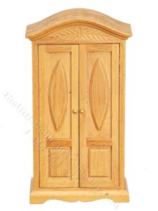 (image for) Miniature Oak Wardrobe for Dollhouses, Unfinished