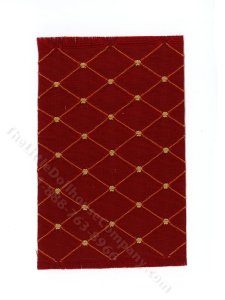 (image for) Miniature Red Diamond Rug for Dollhouses - Small
