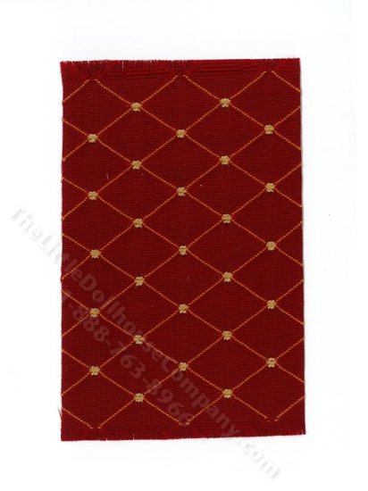 (image for) Miniature Red Diamond Rug for Dollhouses - Small