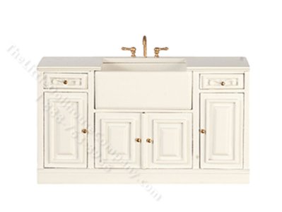 (image for) Miniature White Kitchen Sink for Dollhouses