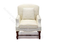 (image for) Miniature White Jacobean Armchair for Dollhouses