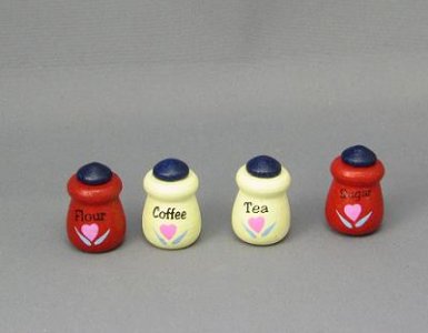 (image for) Kitchen Dollhouse Miniature Canister Set