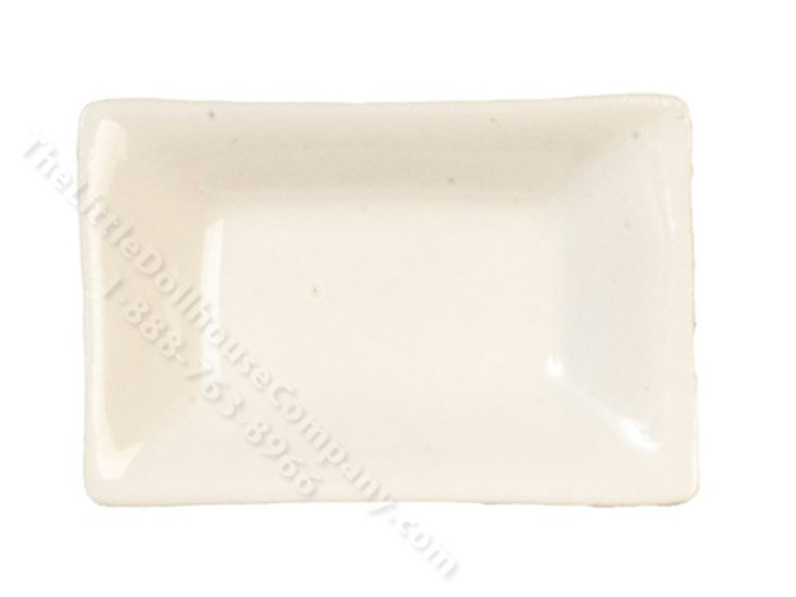 (image for) Miniature Rectangular Ceramic Plate for Dollhouses