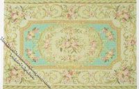 (image for) Dollhouse Scale Model Rectangular Green & Blue Rug