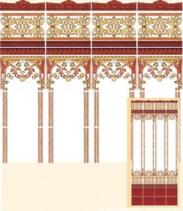 (image for) Dollhouse Scale Model Mediterranean Wall Tiles