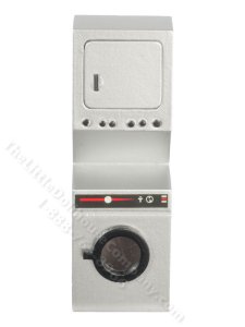 (image for) Miniature Silver Stacked Washer/Dryer Combo for Dollhouses