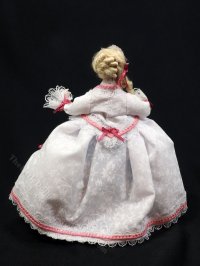 (image for) Miniature Handcrafted Vintage Rococo Lady in Blue and Pink