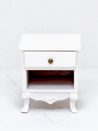(image for) Miniature White Nightstand with Shelf