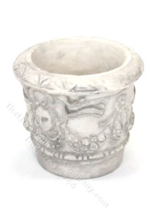 (image for) Miniature Round Grey Planter for Dollhouses