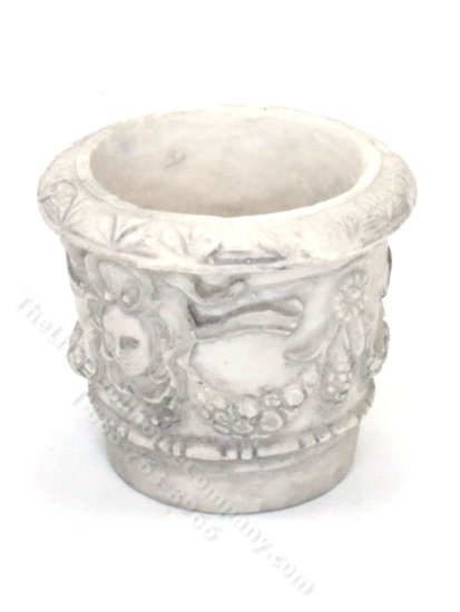 (image for) Miniature Round Grey Planter for Dollhouses