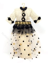 (image for) Dollhouse Miniature Gold Column Dress