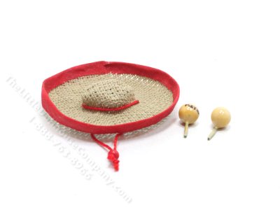 (image for) Miniature Sombrero and Maracas for Dollhouses
