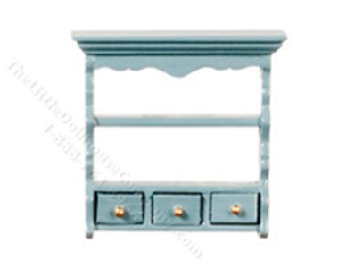 (image for) Miniature Blue Kitchen Shelf For Dollhouses