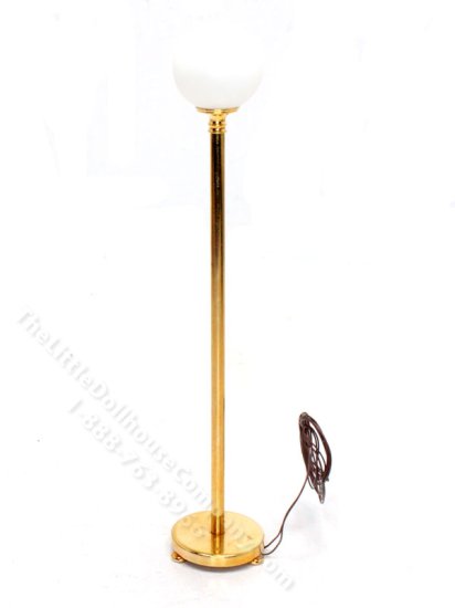 (image for) Miniature Brass Globe Floor Lamp for Dollhouses