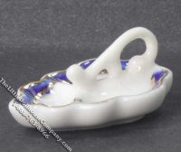 (image for) Miniature Blue with Gold Trim Olive Dish for Dollhouses