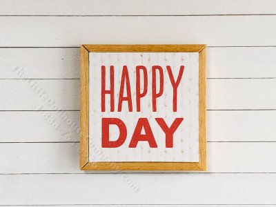 (image for) Miniature Framed 'Happy Day' Board Print