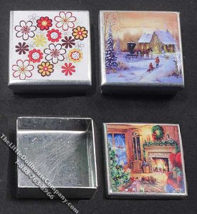 (image for) Miniature Square Cookie Tin for your Dollhouse (1/pk)