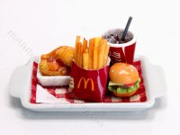 (image for) Miniature McDonald's Meal Tray for Dollhouses