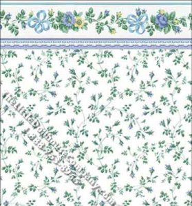 (image for) Dollhouse Scale Model Wallpaper Ribbons and Bows