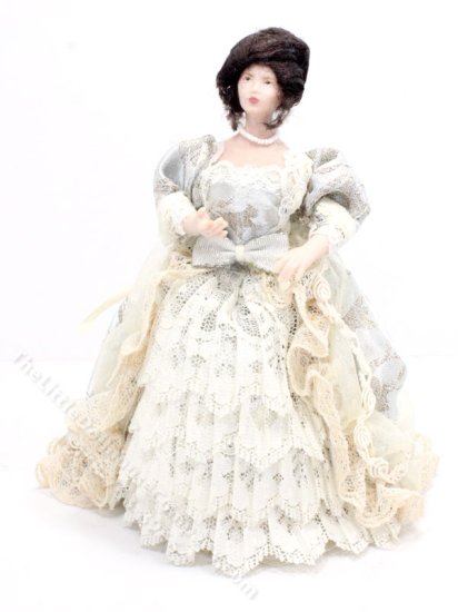(image for) Porcelain Doll in Silver Ballgown