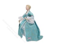 (image for) Miniature Handcrafted 18th Century Woman in Turquoise