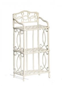 (image for) Miniature Small White Wire 3-Shelf Unit For Dollhouses