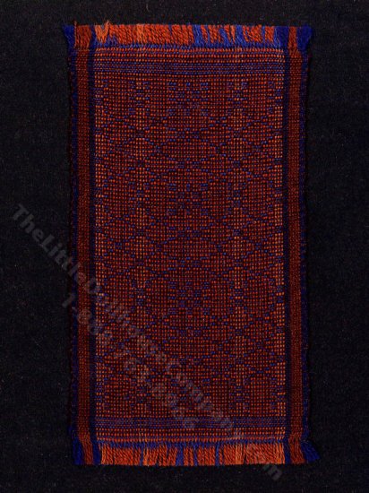 (image for) Miniature Rust and Navy Woven Rug for Dollhouses