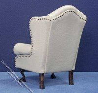 (image for) Miniature Cream Leather Wing chair by Judith Blondell